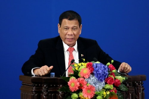 Philippines President Rodrigo Duterte makes a speech during the Philippines - China Trade and Investment Forum at the Great Hall of the People in Beijing, China, October 20, 2016. REUTERS/Wu Hong/ Pool