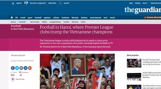 The Guardian đã đánh giá khá sát bộ mặt bóng đá Việt Nam. Ảnh: Internet