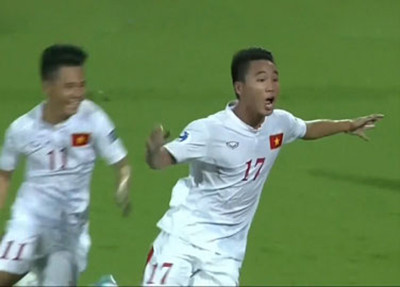 Tiền đạo Trấn Thành ghi bàn thắng lịch sử giúp đội tuyển U19 Việt Nam góp mặt tại U20 2017 diễn ra tại Hàn Quốc
