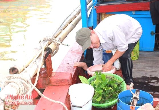 Và rửa lá chè xanh để nấu nước chè phục vụ các thuyền viên trên tàu.