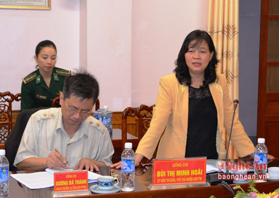 Đồng chí Bùi Thị Minh Hoài, UVTW Đảng, phó Chủ nhiệm UBKT TW, Trưởng đoàn kiểm tra đánh giá kết luận