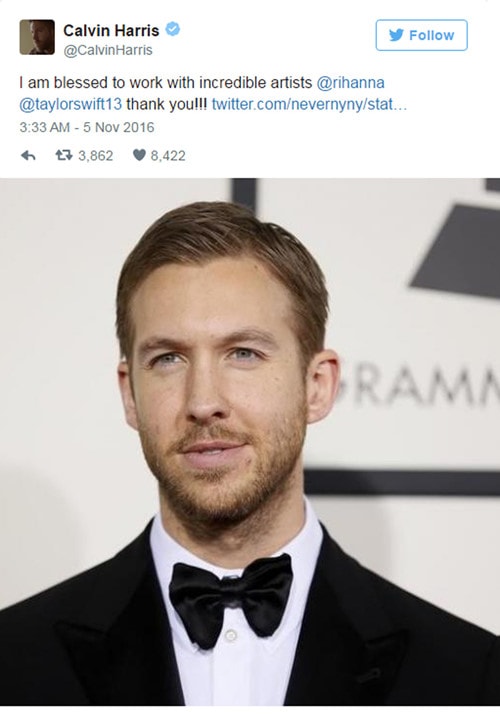 Calvin Harris và dòng trạng thái gián tiếp công nhận Taylor Swift là tác giả của This is what you came for