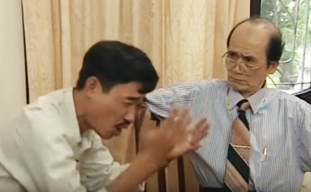Phạm Bằng và Quốc Khánh trong tiểu phẩm hài Đạo và diễn.