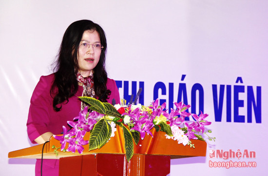 Đồng chí Nguyễn Thị Kim Chi phát biểu tại lễ tổng kết. 