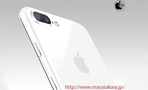  Hình mô phỏng iPhone 7 Plus màu trắng bóng. Ảnh: Mac Otakara