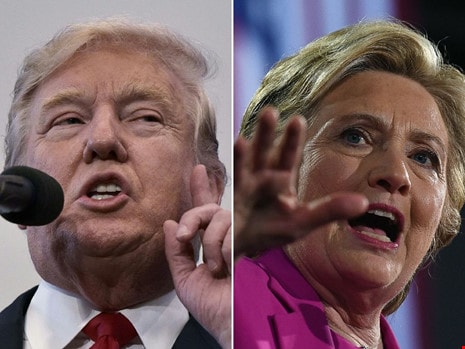 Bà Clinton đang dẫn trước ông Trump. Ảnh: AFP
