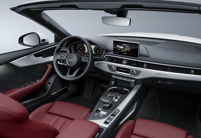 Nội thất Audi A5 Cabriolet 2018 tương tự chiếc A5 Coupe và Sportback.