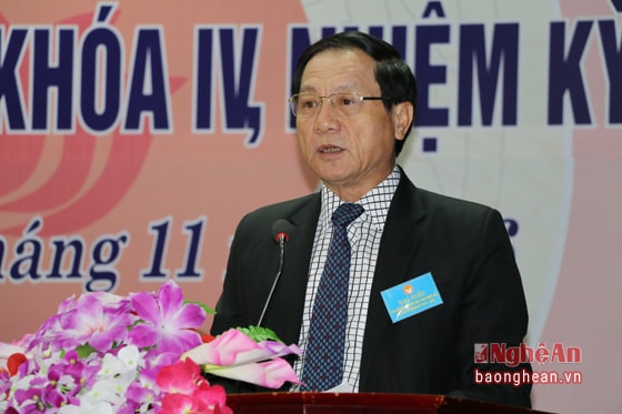 Đồng chí Lê Minh Thông phát biểu tại đại hội