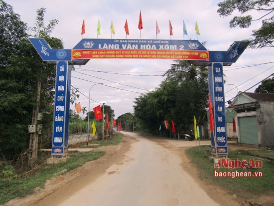 Xóm 2, xã Quế Sơn- Quế Phong đón nhận  công nhận đạt chuẩn nông thôn mới.
