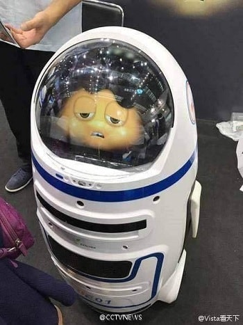 Robot Chubby được trưng bày tại hội chợ công nghệ cao ở Trung Quốc. Ảnh: CCTV News.