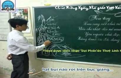 Có hạt bụi nào rơi trên bục giảng...