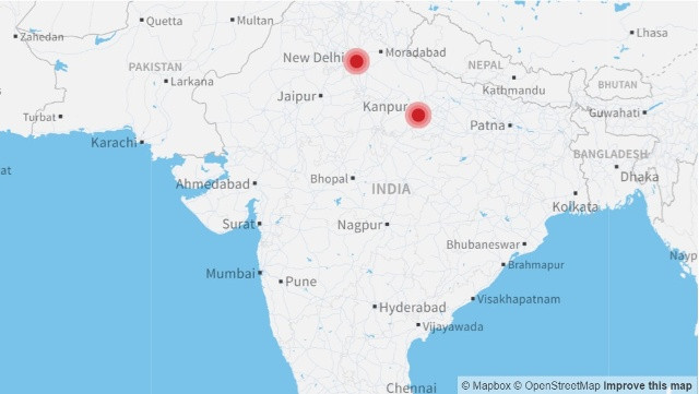 Kanpur, địa điểm xảy ra tai nạn, nằm ở bang Uttar Pradesh, cách thủ đô New Delhi khoảng 480 km về phía Đông Nam. Ảnh: CNN.