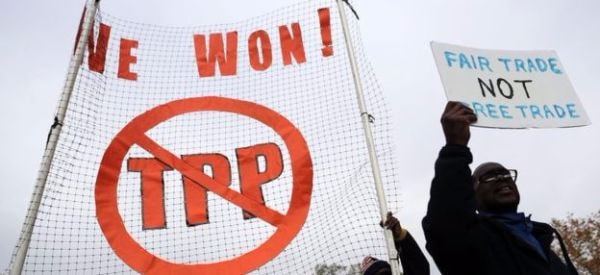 Biểu tình chống TPP tại Hoa Kỳ. Ảnh: BBC
