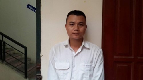 Tài xế Hoàng Văn Duy tại cơ quan công an.
