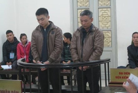 Hai bố con ông Tập tài tòa.