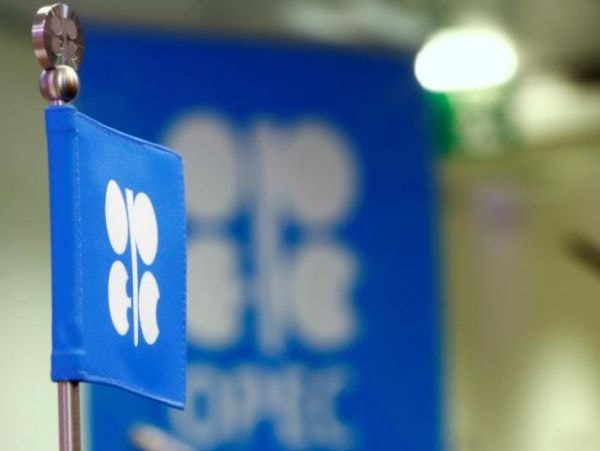 Cờ và biểu tượng của Opec trong lần nhóm họp vào tháng 10 tại Áo.Ảnh: Reuters