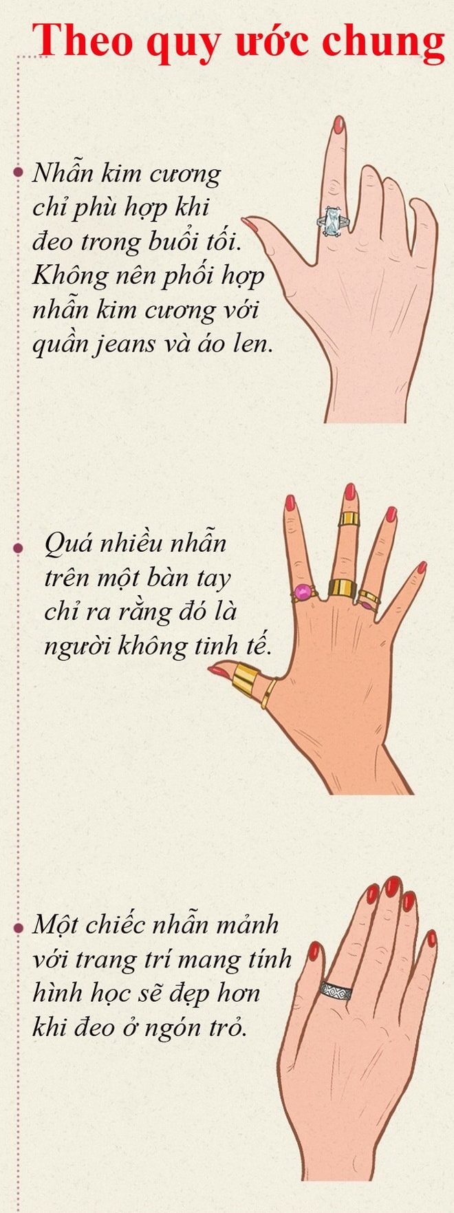 Chọn nhẫn phù hợp với bàn tay và hoàn cảnh
