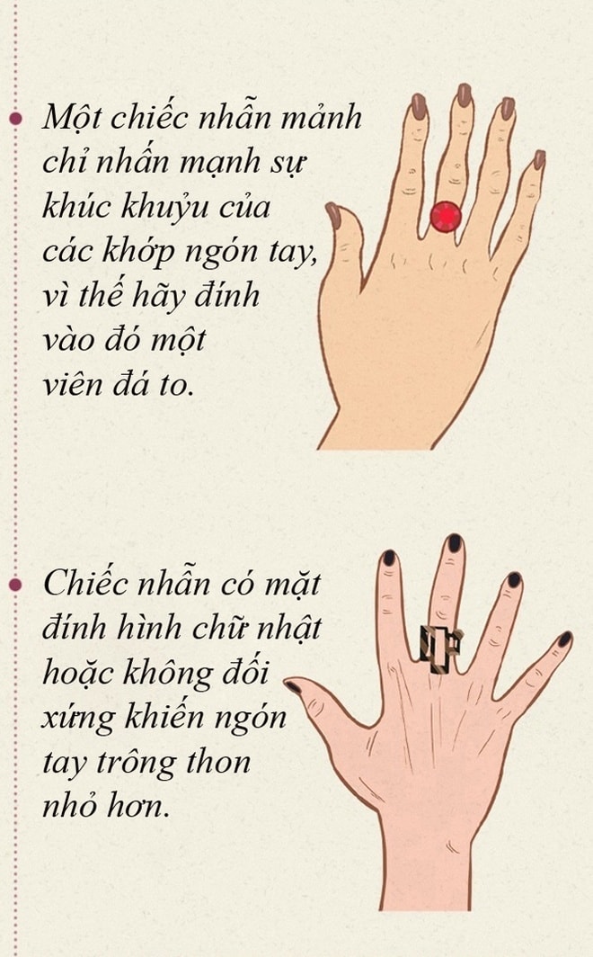 Chọn nhẫn phù hợp với bàn tay và hoàn cảnh