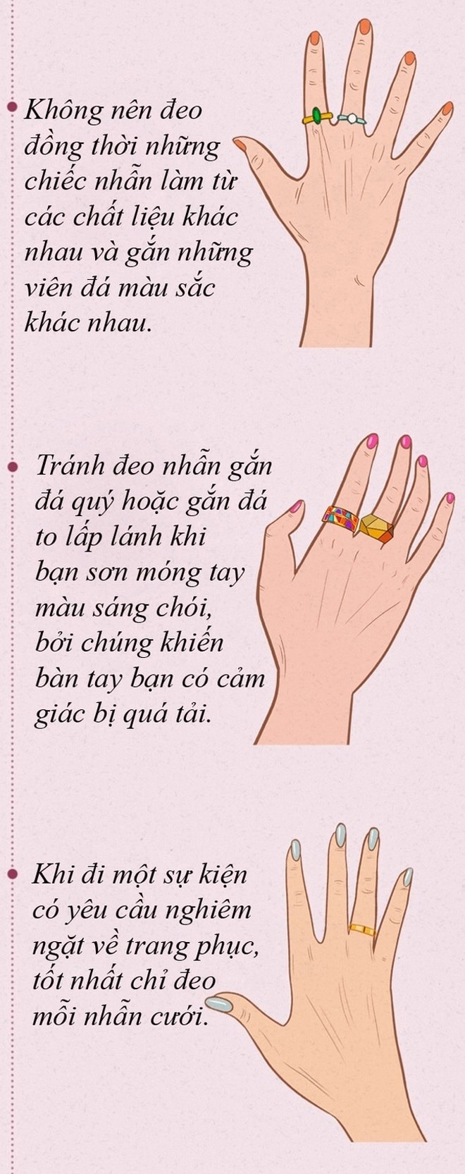 Chọn nhẫn phù hợp với bàn tay và hoàn cảnh