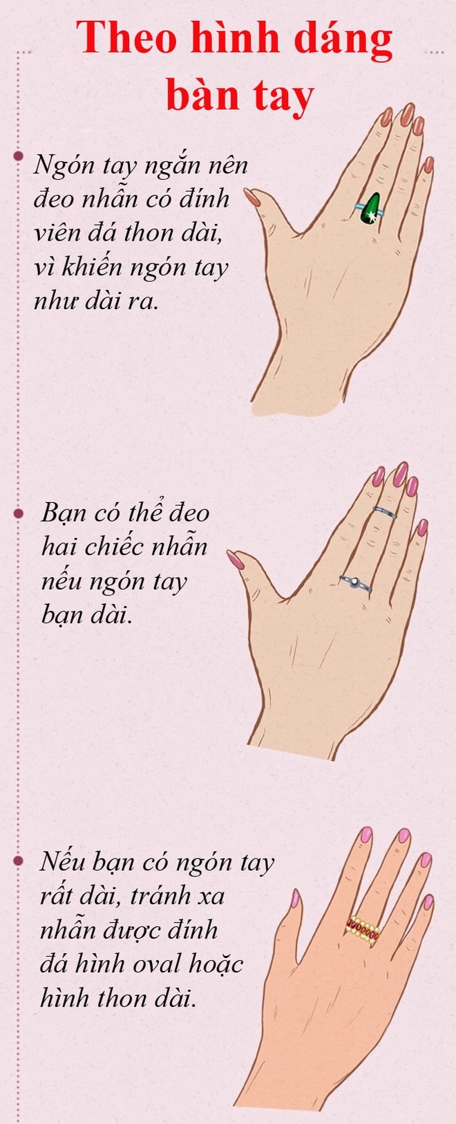 Chọn nhẫn phù hợp với bàn tay và hoàn cảnh