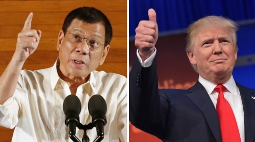 Tổng thống Philippines Rodrigo Duterte và Tổng thống Mỹ đắc cử Donald Trump. Ảnh: Philstar, Reuters