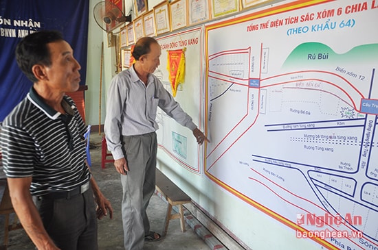 Cấp ủy,  ban cán sự xóm 6, xã Hưng Trung (Hưng Nguyên) bàn bạc về kế hoạch xây dựng nông thôn mới theo sơ đồ quy hoạch