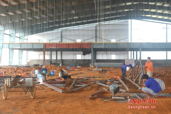Thi công Nhà máy May Hi-tex của chủ đầu tư Hàn Quốc tại Cụm công nghiệp Nghĩa Mỹ (Nghĩa Đàn).