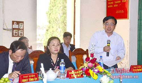 Phó Chủ tịch UBND tỉnh Huỳnh Thanh Điền đề nghị Hưng Nguyên tiếp tục thực hiện tốt công tác GPMB các dự án lớn trên địa bàn.