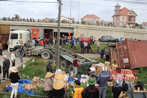 Hiện trường vụ tai nạn. 