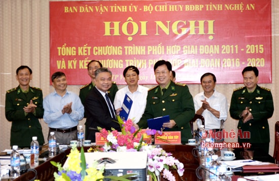 Ban Dân vận Tỉnh ủy và BĐBP tỉnh ký kết chương trình phối hợp