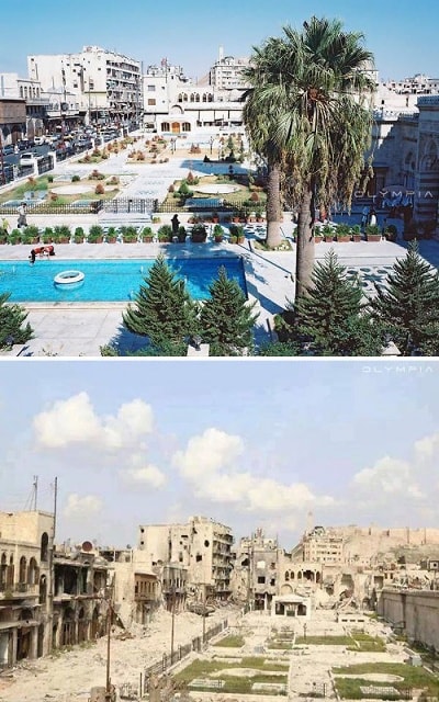 Thành phố Aleppo, Syria trước và sau chiến tranh.