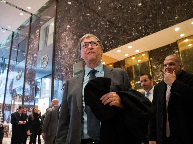 Tỷ phú Bill Gates đã nói chuyện với Tổng thống đắc cử Donald Trump tại Tháp Trump. (Ảnh: Getty)