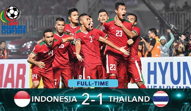 Năm phút sau Hasuma Yama bật cao đánh đầu ấn định tỷ số 2-1 cho Indonesia, trong một tình huống phạt góc. Kết quả trên giúp thầy trò HLV Riedl nắm lợi thế trước trận lượt về tại Bangkok ngày 17/12. Indonesia trước đây từng bốn lần vào chung kết AFF Suzuki Cup nhưng chưa một lần được nâng Cup.
