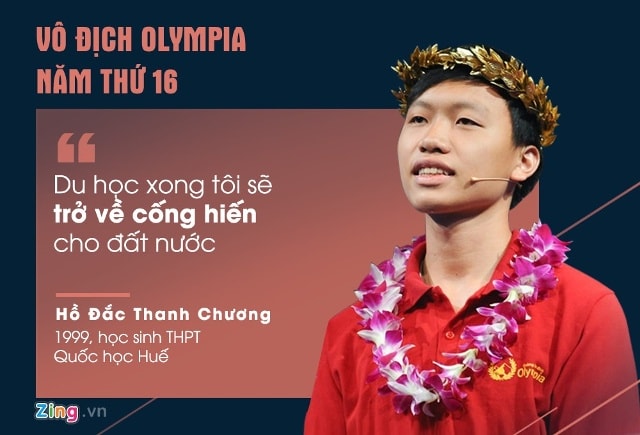 Với 340 điểm, nam sinh Quốc học Huế trở thành nhà vô địch Đường lên đỉnh Olympia 2016. Thanh Chương có phong cách thi tự tin, bình tĩnh, kiến thức phổ thông vững vàng, suy luận giỏi, tính toán nhanh... Cậu hiện là người giữ kỷ lục điểm số cao nhất trong lịch sử 16 trận chung kết.