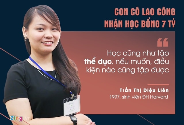 Tháng 4 vừa qua, Diệu Liên trúng tuyển ĐH Harvard với mức học bổng hiếm có 302.920 USD cho 4 năm học. Nhưng điều khiến nhiều người nể phục là cô sinh ra trong hoàn cảnh khó khăn: mẹ lao công, cha làm biển quảng cáo ở Sài Gòn.