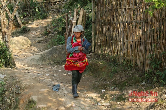 Trong vòng tay ấm của mẹ lên nương rẫy.