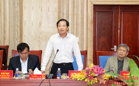 Ông Lê Hồng Xanh - Tổng giám đốc Tổng công ty SABECO phát biểu tại cuộc làm việc.