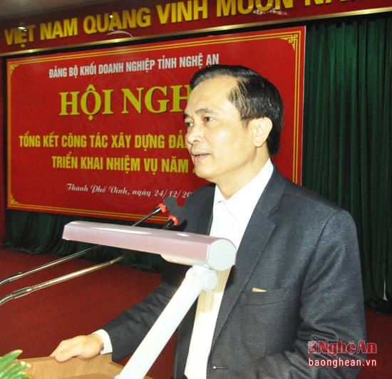 Đồng chí Lê Ngọc Hoa - Tỉnh ủy viên, Phó Chủ tịch UBND tỉnh phát biểu tại hội nghị.