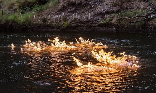 Vi khuẩn sản xuất ra nhiều khí methane hơn khi băng tan. Ảnh: Siberian Times.