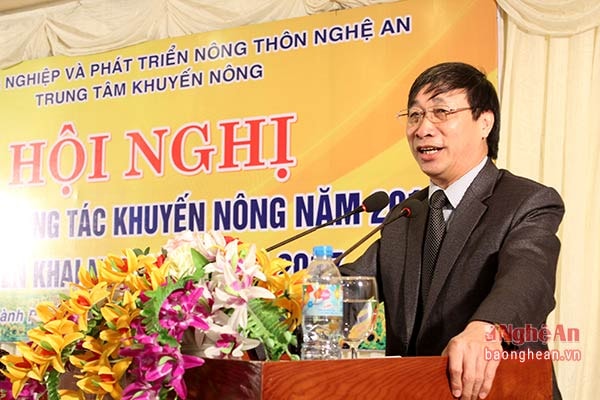 Ông Nguyễn Văn Lập- Phó GĐ Sở NN&PTNT Nghệ An đề nghị cán bộ khuyến nông các cấp phát huy hơn nữa, tăng cường liên kết, đồng hành cùng nông dân.