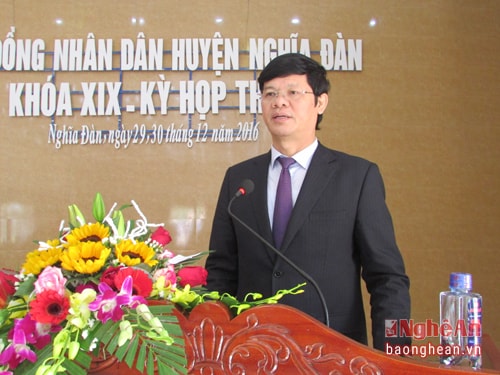 Đồng chí Lê Xuân Đại phát biểu tại kì họp.