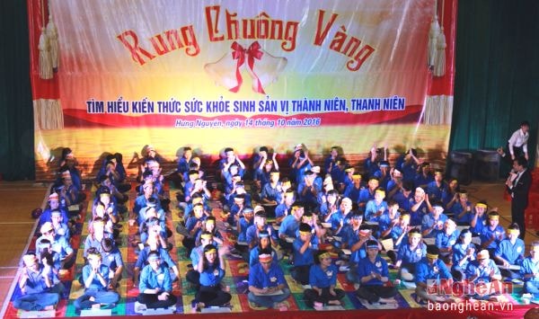 Cuộc thi “Rung chuông vàng” tìm hiểu về SKSS ở huyện Hưng Nguyên.