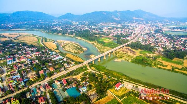 Toàn cảnh thị xã Thái Hòa nhìn từ trên cao.Ảnh:Sỹ Minh