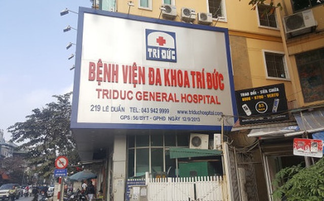 Bệnh viện Đa khoa Trí Đức, nơi xảy ra sự việc. 