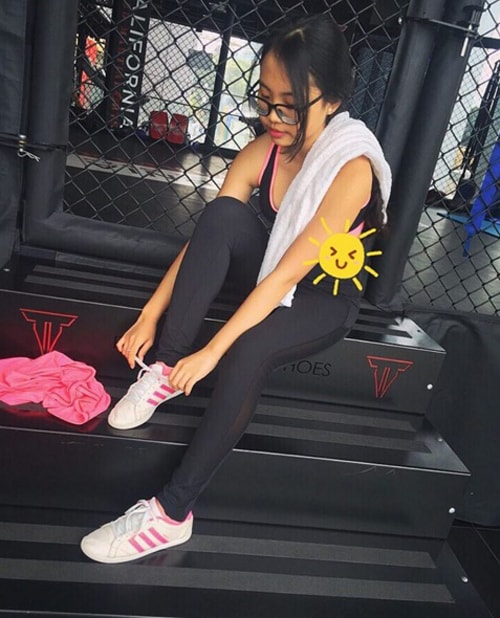 Dáng vóc của Mỹ Chi đã khác rất nhiều sau thời gian tập gym