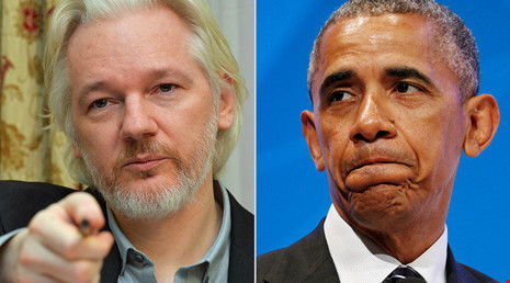 Nhà sáng lập WikiLeaks Julian Assange (trái) và Tổng thống Mỹ Barack Obama. Ảnh: REUTERS