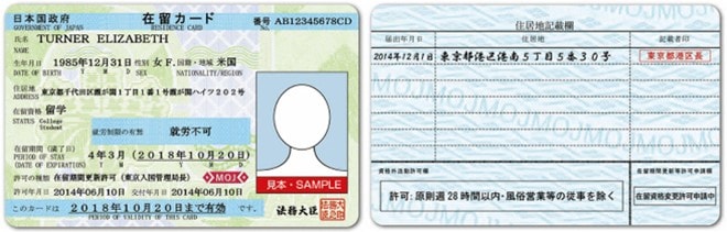 Thẻ lưu trú là loại giấy tờ bắt buộc phải có khi đến Nhật Bản. Ảnh: Repacp.