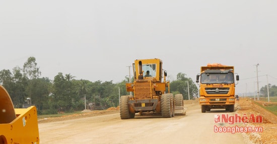 Thi công đường n5 đoạn qua địa bàn huyện Đô Lương