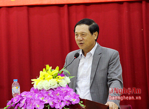 Đồng chí Lê Minh Thông phát biểu tại hội nghị.