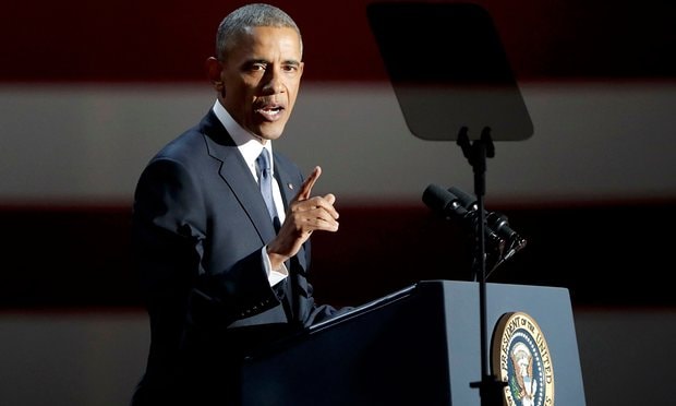  Barack Obama phát biểu chia tay tại Chicago, Illinois. Ảnh: Reuters.